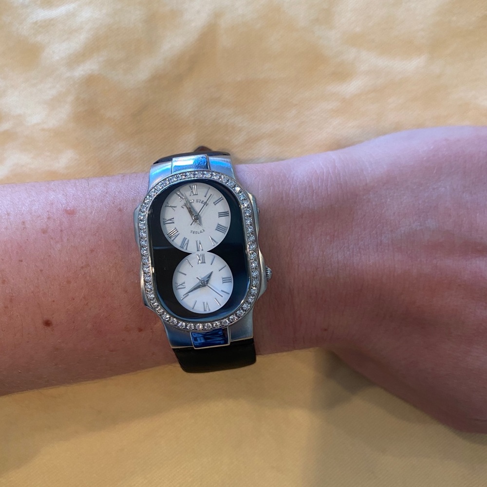 Phillip stein teslar dual face dial diamond watch